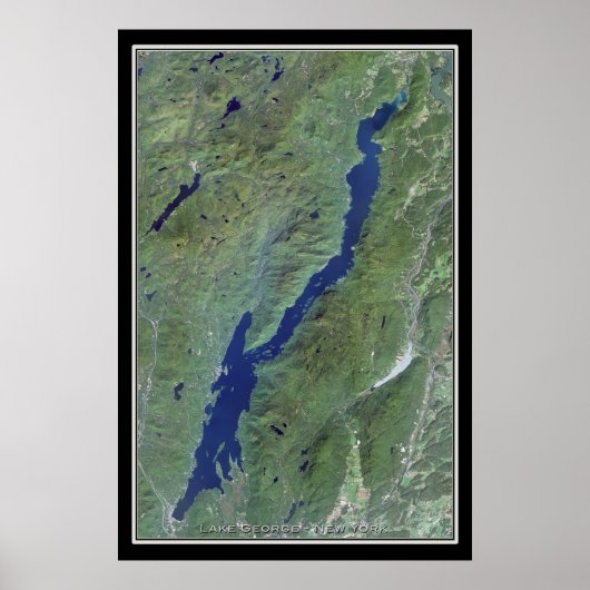 Lake George New York Satellite Poster Map (Voorkant)
