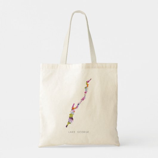 Lake George Silhouette Map Canvas tas (Achterkant)