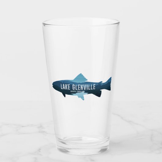 Lake Glenville North Carolina Fish Glas (Voorkant)