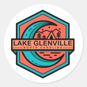 Lake Glenville North Carolina Moon Shine Ronde Sticker
