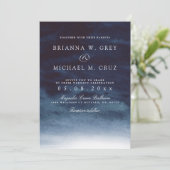 Lake Harbor Diepe bruiloft uitnodiging (Staand voorkant)