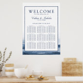 Lake Harbor Fog Wedding | 9 Tabel | Zitschaart Poster (Keuken)