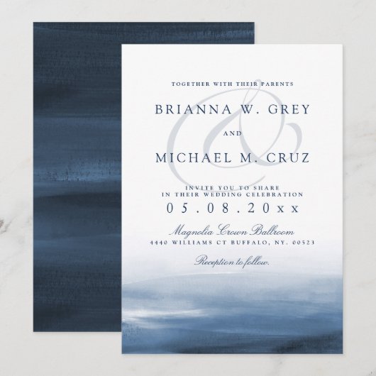 Lake Harbor Wedding Invitation Kaart (Voorkant / Achterkant)