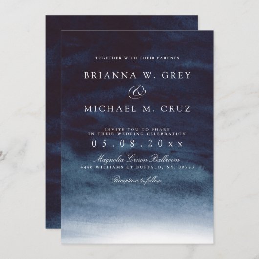 Lake Harbour Deep Faire-part de mariage (Devant / Derrière)