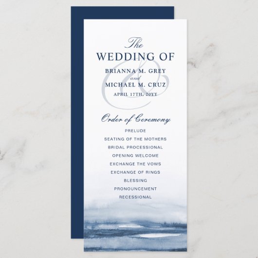 Lake Harbour Fog Wedding Programme (Devant / Derrière)