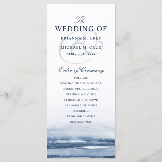 Lake Harbour Fog Wedding Programme (Devant)