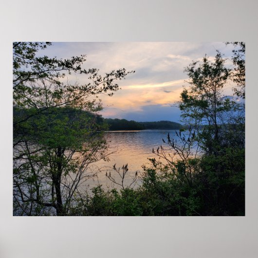 Lake Hartwell Mountain Lake Sunset Poster (Voorkant)