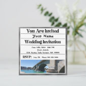 Lake Havasu bruiloft uitnodiging (Staand voorkant)