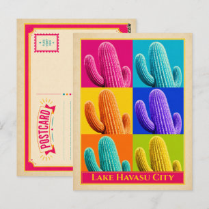Lake Havasu City ansichtkaart Arizona Cactus Vinta Briefkaart