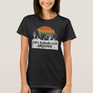 Lake Havasu City AZ Arizona zonsondergang cactus T-shirt