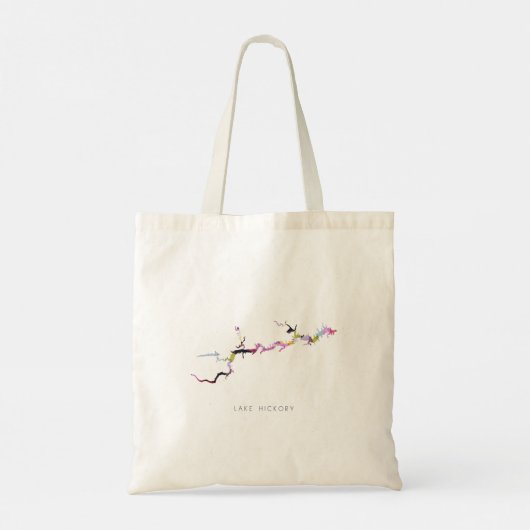 Lake Hickory HKY Silhouette Map Canvas tas (Achterkant)
