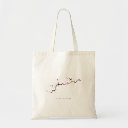 Lake Hickory HKY Silhouette Map Canvas tas (Voorkant)