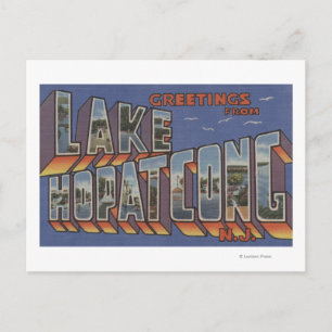 Lake Hopatcong, New Jersey - Large Letter Scenes Briefkaart