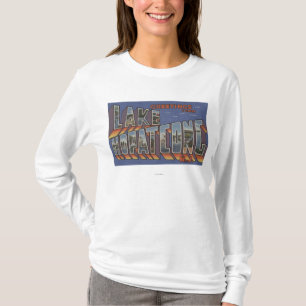 Lake Hopatcong, New Jersey - Large Letter Scenes T-shirt
