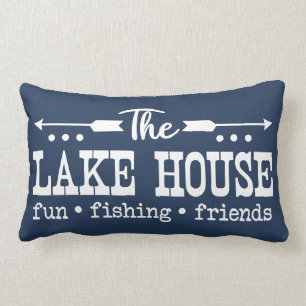 Lake House Blue en White Kussen