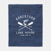 Lake House familienaam rustiek blauw hout Fleece Deken (Voorkant)