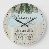 Lake House Family Monogram Grote Klok (Voorkant)