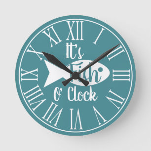 Lake House Fish O' Clock Fish Silhouette Ronde Klok