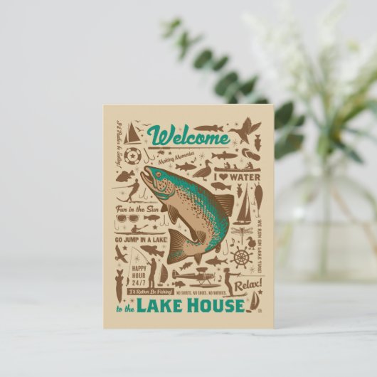 Lake House Pattern Briefkaart (Staand voorkant)