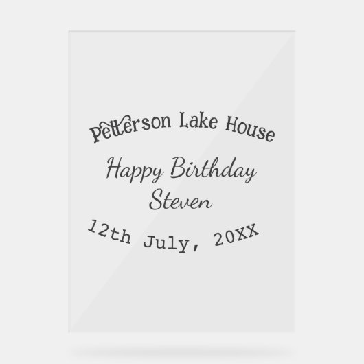 Lake house plage heureux anniversaire ajouter nom  (Recto)