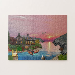 Lake House Retreat   Schilderachtig landschap Legpuzzel