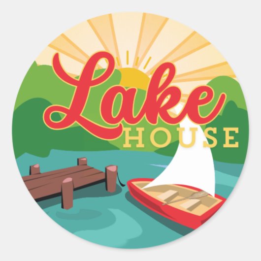 Lake House Ronde Stickers (Voorkant)