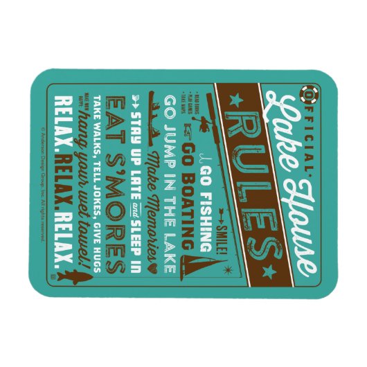 Lake House Rules Magneet (Horizontaal)