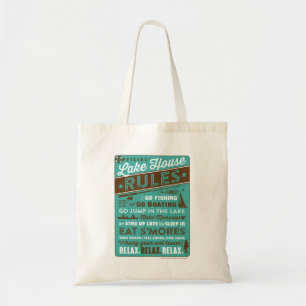 Lake House Rules Tote Bag