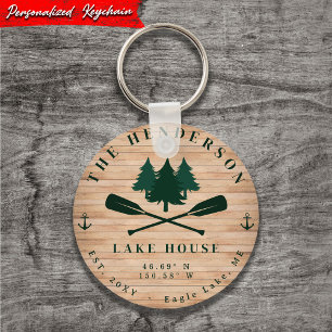 Lake House Rustieke Lake House Boot Oars Bomen Sleutelhanger