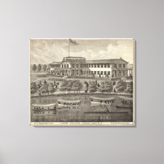 Lake House, Spring Lake, NJ Canvas Afdruk (Voorkant)