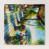 Lake House Uitzicht | Dekdek over de baai kijken Legpuzzel (Horizontaal)