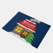 Lake huis welkom deurmat met kleine cabine ontwerp (Schuin)