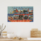 Lake Huron, Michigan - Large Letter Scenes Poster (Keuken)
