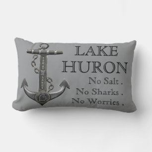 Lake Huron noodlijdend nautisch piratenanker Kussen
