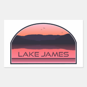 Lake James North Carolina Rode Zonsopgang Rechthoekige Sticker