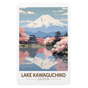 Lake Kawaguchiko Japan Travel Art Vintage Magneet
