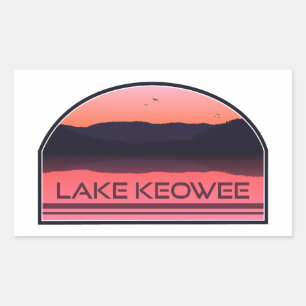 Lake Keowee South Carolina Rode Zonsopgang Rechthoekige Sticker