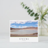 Lake landschap met vulkaan in de buurt van Uyuni, Briefkaart (Staand voorkant)
