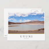 Lake landschap met vulkaan in de buurt van Uyuni, Briefkaart (Voorkant / Achterkant)