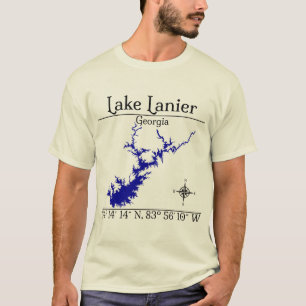 Lake Lanier Georgia Coördinaten Kompas T-shirt