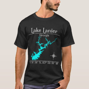 Lake Lanier Georgia Coördinaten Kompas T-shirt