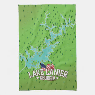 Lake Lanier Georgia Kaart Theedoek