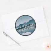 Lake Lavon Texas Reflectie Ronde Sticker (Envelop)