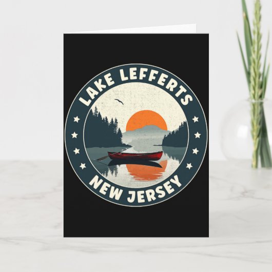 Lake Lefferts New Jersey Sunset T Shirt Kaart (Voorkant)