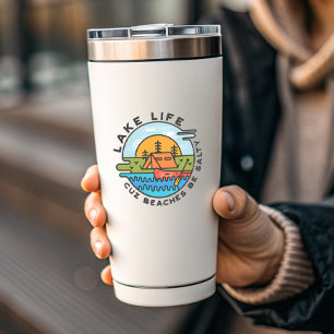 Lake Life Beach Funny Camping Afgesneden Sticker