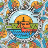 Lake Life Beach Funny Camping | Afgesneden Sticker
