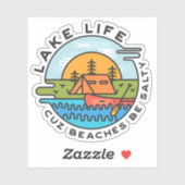 Lake Life Beach Funny Camping | Sticker Die-Cut (Feuille)