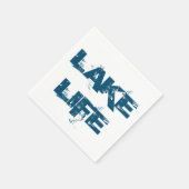 Lake Life Blue Distressed Font Servet (Hoek)