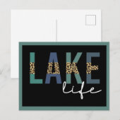Lake Life Cheetah Print Typografie Briefkaart (Voorkant / Achterkant)