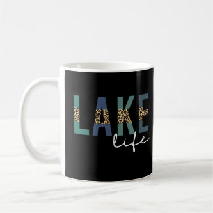 Lake Life Cheetah Print Typografie Koffiemok